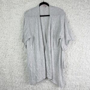 Juicy Couture Shimmering Gray Knit Cardigan Duster Sweater Metallic Sheen Size M